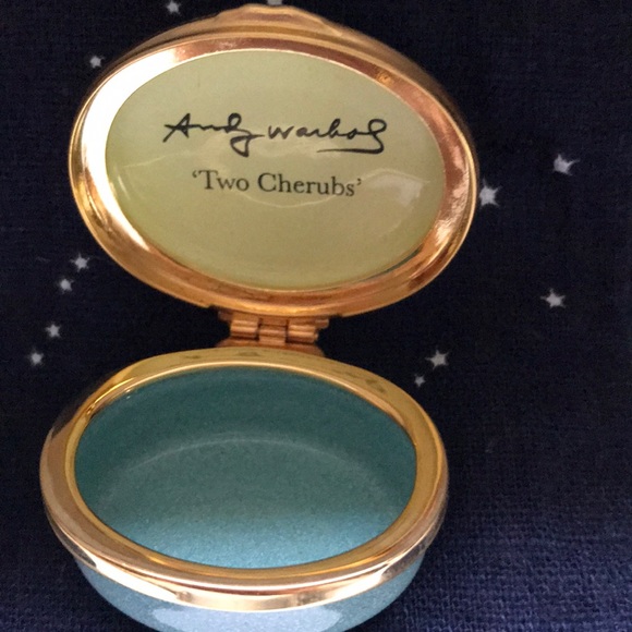 💕SOLD💕Halcyon Days Andy Warhol “two cherubs” enamel box - Picture 5 of 8